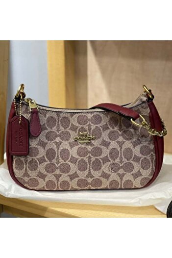 Noname Luxury Coach-like women's bag in beige with elegant gold embroidery