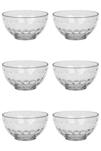 Vervo.ro pentru minți curioase Set boluri, 6 piese, 350 ml, Plastic, Transparent
