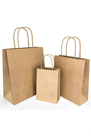 14Süs Auger Handle Kraft Bag 32X12X41 (25 Pieces) (Paper Bag Bag)