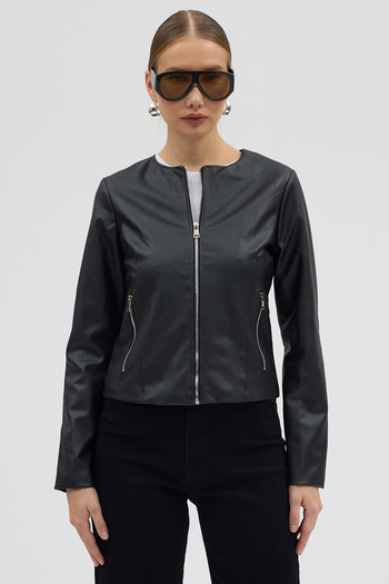 Jaglion New Season Plain Leather Jacket