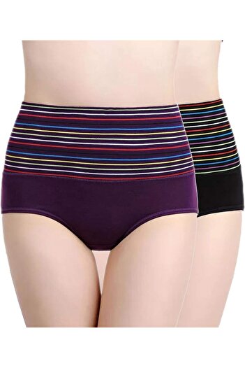 Glamroot Women's Cotton High Waist Panty/Tummy Control Panty (Pack of 2)