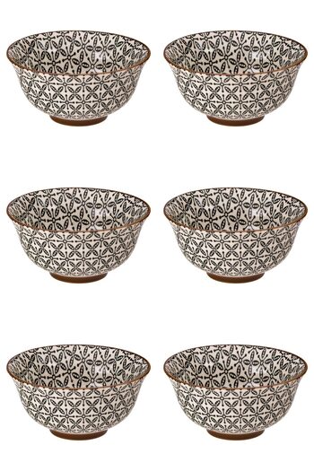 Vervo.ro pentru minți curioase Set of 6 bowls, 250 ml, Ceramic, Black
