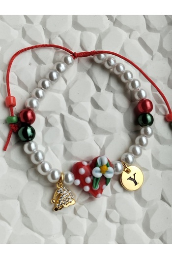 Amabel Jewelerys New Year's Themed Murano Glass Bracelet with New Year's Hat Detail