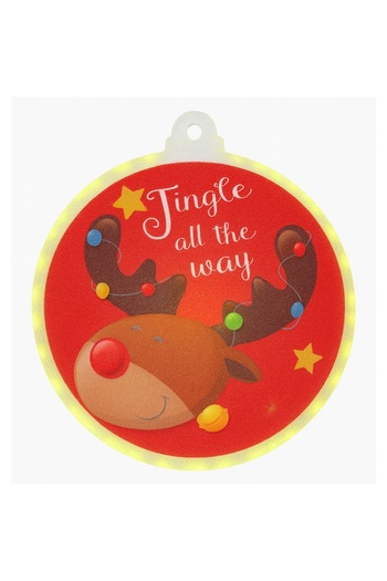 OEM Christmas light decoration, 3D, for the tree, Merry Reindeer Design, with hangers, self-adhesive tape