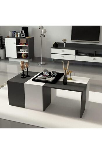 Stylish Home SHCT07 Coffee Table, White and Gray