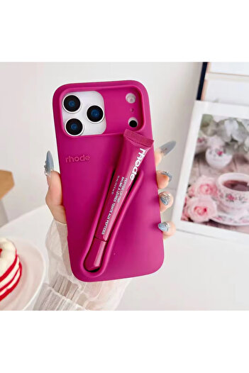 HYPERSOFT iPhone 17 Pro (6.3 Inch) Compatible Rhode Summer Lip Case with Lipstick Compartment