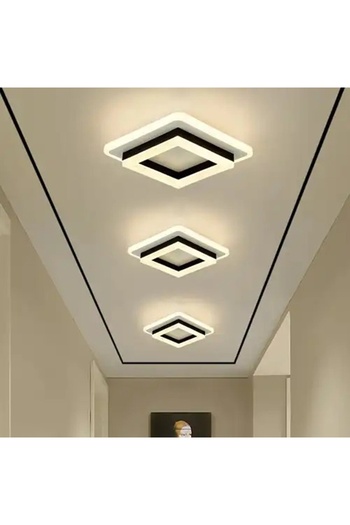 LED CONCEPT LED chandelier with three types of light, black, square, 40W, 23.5x23.5x7.5cm