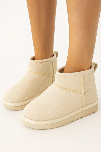 KATEYLER Lightweight Comfortable Beige Girls' Boots with Wool Inside