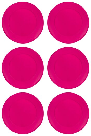 Vervo.ro pentru minți curioase Set of 6 plastic fruit plates, fuchsia, diameter 20 cm