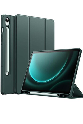 Generic SmartGrist Case for Samsung Galaxy Tab S9 FE 10.9-Inch – Soft TPU Tri-Fold Stand Protective Cover