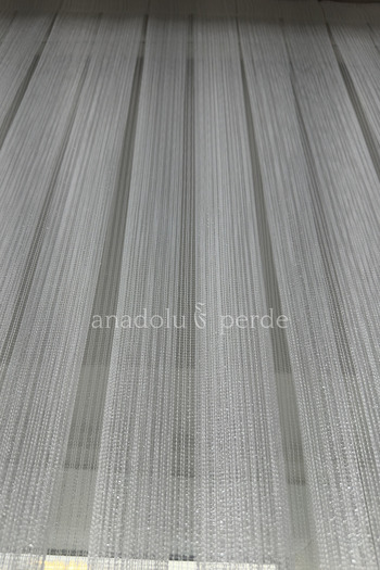 istper Intense Silvery Silver Steel Tulle Curtain |   1/3 Frequent Pleated Lead-Free |   Stylish Model Suitable for Every Room