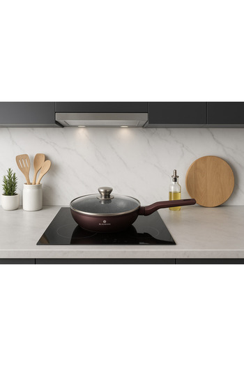 OEM Frying pan with glass lid, 24 cm, CERASTONE, 3-layer ceramic coating, capacity 2.2L