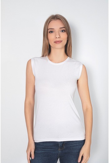Nihomall20 Hijab friendly sleeveless bodysuit with crew neck