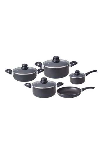 Pentola 9-Piece Non Stick Cookware Set Black 26x13cm