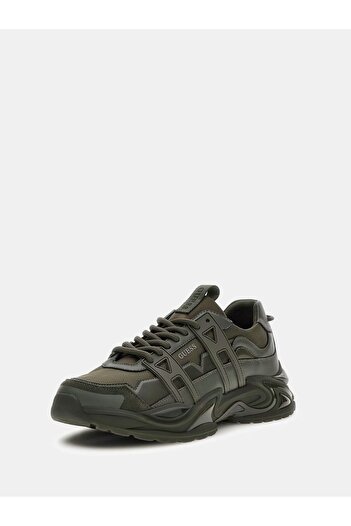 Guess Belluno Deri Karışımlı Sneaker Ayakkabı FMFUNOELE12-26k Yeşil