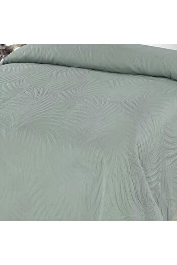 OEM Mint Green Double-Sided Duvet Cover with Embossed Leaves 220x240cm