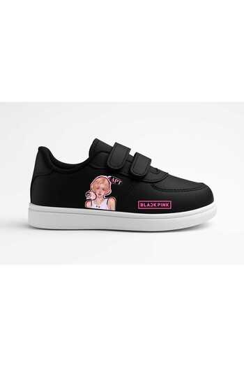 ECCAdesing Apt Blackpink Printed Black Band Children's Sports Shoes Sneaker