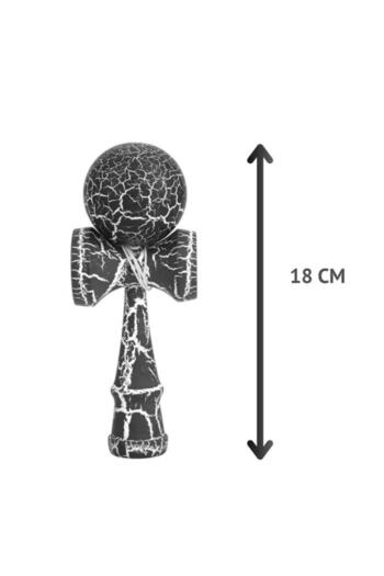 OEM Professional wooden kendama, 18 cm, cracked design, Black/White color, 7 years+