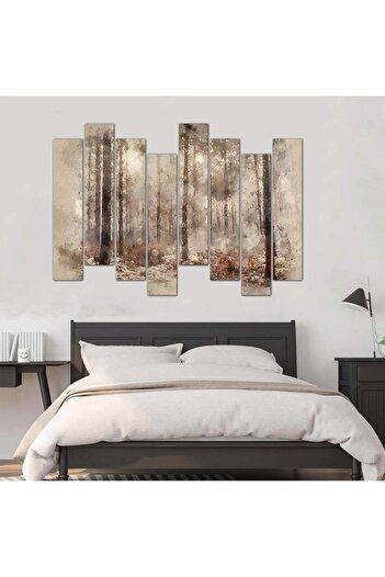 Generic Modern wall panel, forest drawing - 24504 - divided into eight pieces