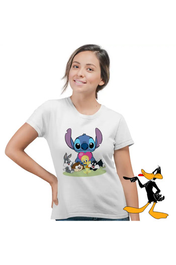OEM Women's T-shirt Daffy Duck Stitch Bugs Bunny Tweety Old Cartoons