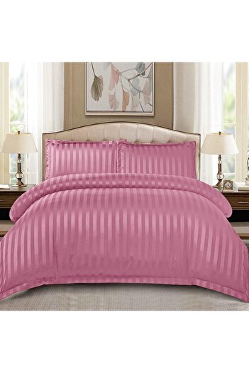 OEM Damask Stripe Dry Rose Bed Linen 4 Pieces (Fine)