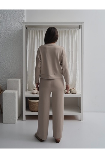 Paw Garage Women's Renee Modal Crew Neck Bottom-Top Set