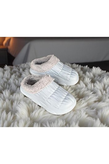 AkınalBella Women Men Ice Gray Wool Inside Light Sole Home Office Daily Slippers