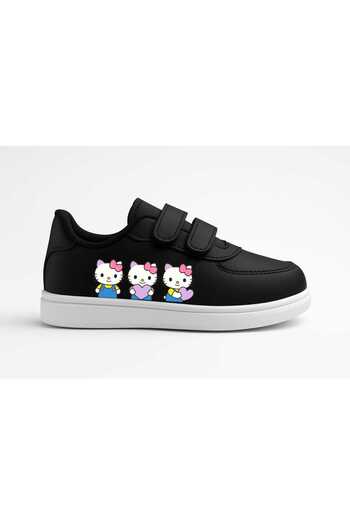 ECCAdesing Kalp Kalp Heloo Printed Black Band Children's Sports Shoes Sneaker