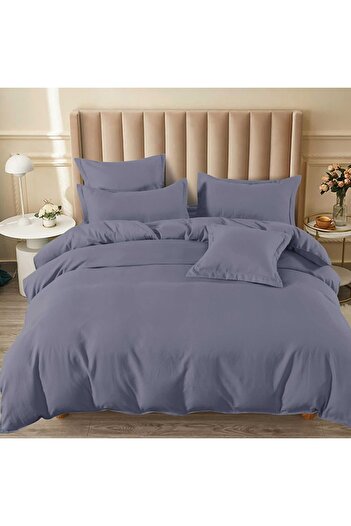 OEM Bed Linen with Elastic 180x200 Junne Dark Grey 6 Pieces (Fine)