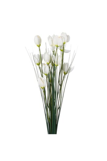 OEM Crenguta Decorativa cu Flori Artificiale Albe 42cm