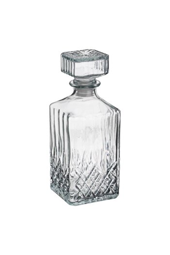 OEM Square Transparent Bottle with Embossed Pattern at the Base for Liquor 770ml