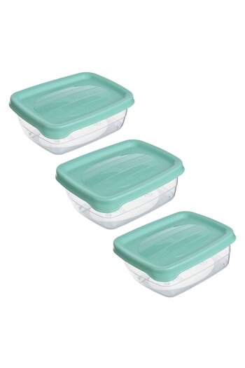 OEM Transparent Mint Green Food Containers - 3 pcs.