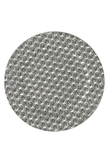 OEM Christmas Decorative Plastic Plate Round Silver Lace Pattern Ø33cm