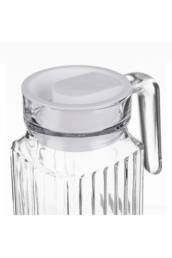 OEM Glass Jug with Striped Pattern & Plastic Lid 1.1Lt