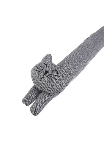 OEM Door Cushion with Cat Pattern Grey Jaquard 85x10cm