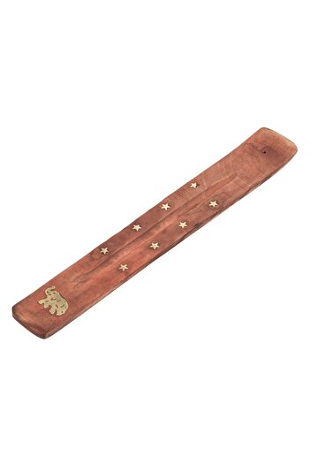 OEM Wooden Scented Stick Holder Golden Elephant 25cm