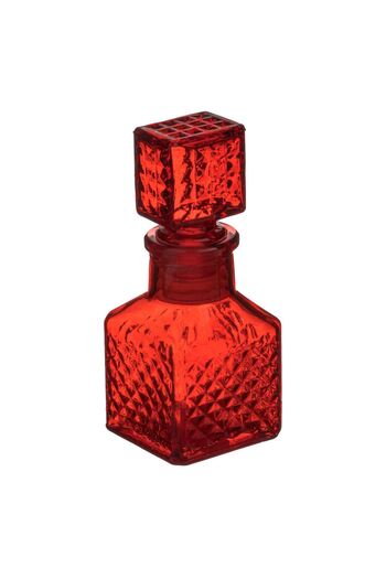 OEM Mini Red Glass Bottle with Checkered Pattern for Liqior 50ml