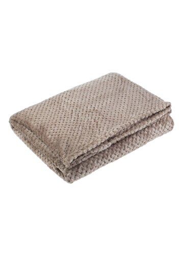 OEM Velvet Double Blanket Taupe PopCorn 230x220cm