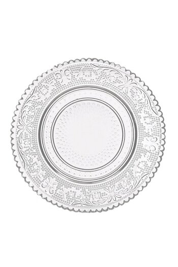 OEM Transparent Carved Glass Dessert Plate Ø15cm