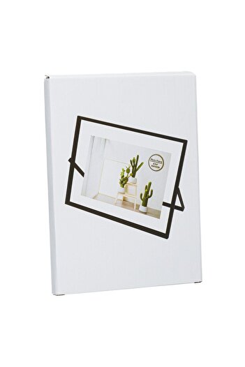 OEM Horizontal Transparent Metal Decorative Photo Frame with Black Stand 15x20cm