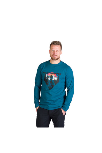 NORTHFINDER Men's long-sleeved cotton t-shirt Clair inkblue
