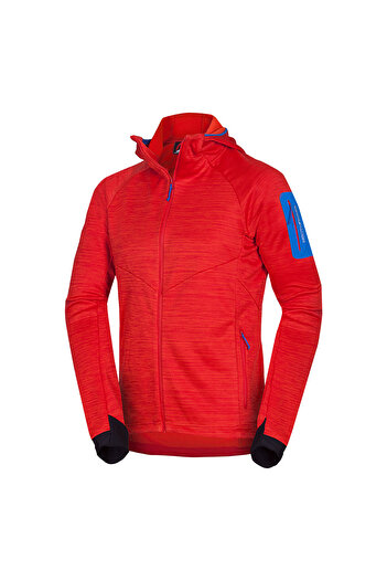 NORTHFINDER Men's melange fleece sweatshirt Dammastock redmelange