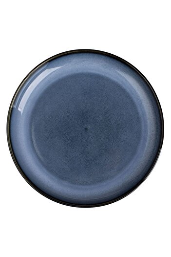 OEM Blue Porcelain Plate "Blue Reactive Glaze Nordic" 19.5cm