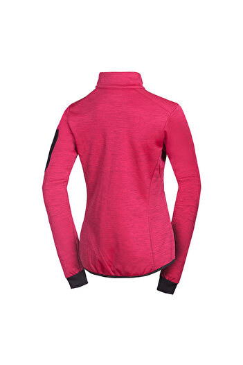NORTHFINDER Women's melange fleece hoodie without hood Keri cherryblack