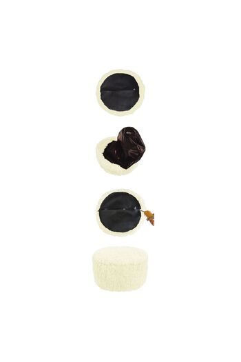 OEM Decorative Inflatable Shaggy Pouf Beige Ø38x20cm