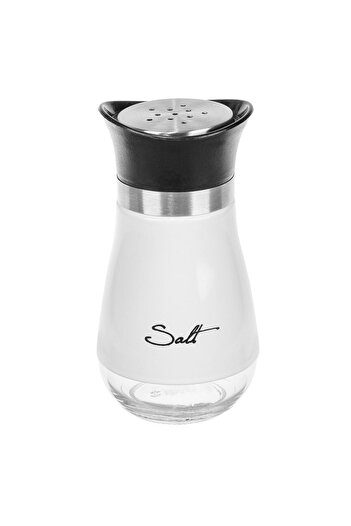 OEM White Glass Salt Shaker with "Printed 120ml