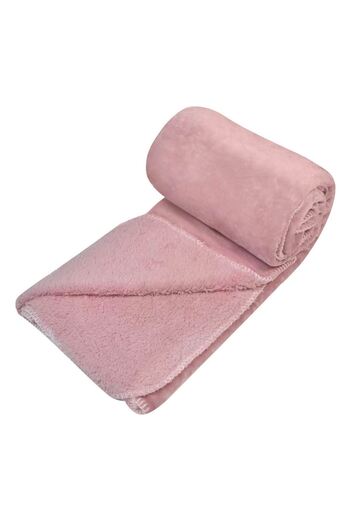 OEM Velvet Faux Fur Blanket Powder Pink 200x150cm