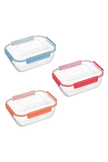 OEM Set of Transparent Casseroles with Lids 3 Sizes - 3pcs
