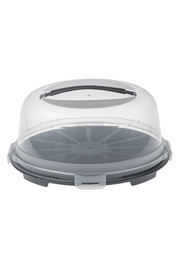 OEM Round Anthracite Plastic Cake Stand 33.5x14.5cm