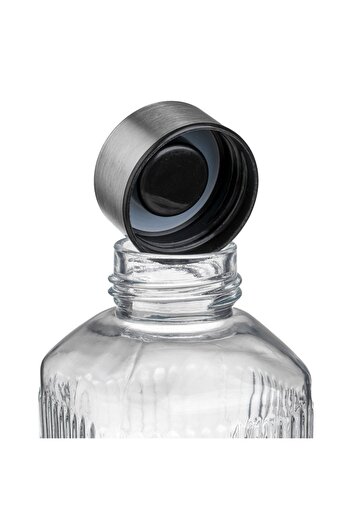 OEM Water Bottle with Striped Pattern and Metal Lid 1lt